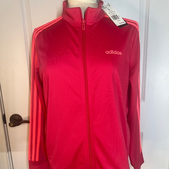 adidas Jackets & Blazers - NWT Adidas Jacket Size L Hot Pink  Zipper Closer